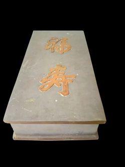 Vintage Asian Pewter & Brass Box Made in Hong Kong