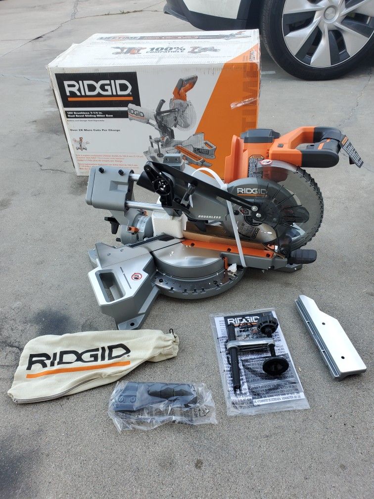 Ridgid 18v brushless 7-1/4 in. Dual Bevel Sliding Miter Saw (Tools Only)