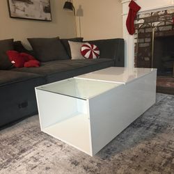 White Coffee Table With Storage 