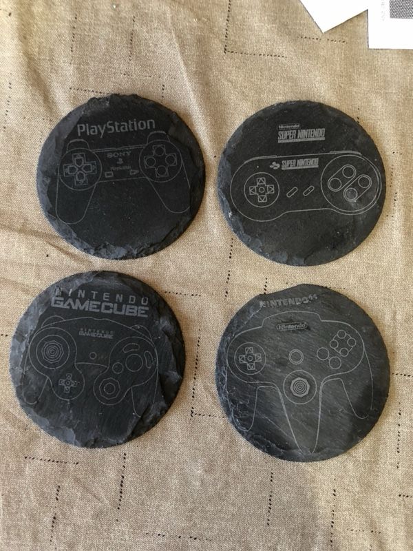 Custom LASER etched slate drink coasters