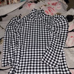 Black And White Checkered Shirt By SHEIN 