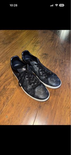 Louis Vuitton Black Monogram Eclipse Frontrow Low Top Sneakers Size 12 No Box