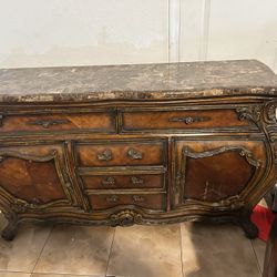 Antique Wooden Dresser with marble top
