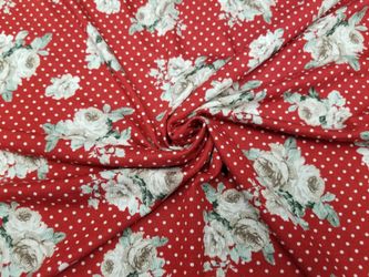 Rayon Spandex Fabric Floral Print By The Yard.