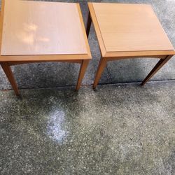 Light Wooden End Tables 