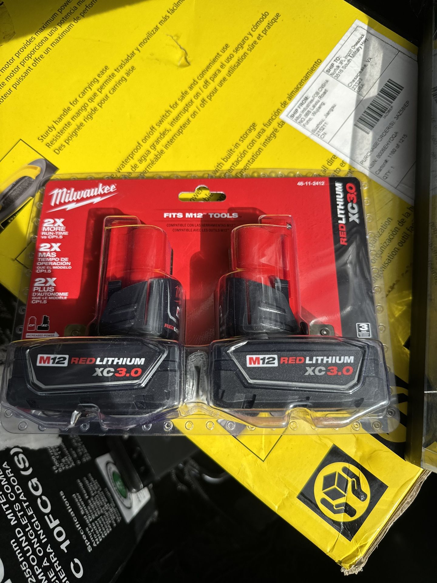 Milwaukee M12 Battery (2 Pack) New