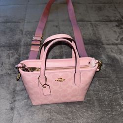 coach powder pink mini tote 