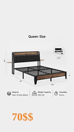 TikTok bed frame (including charger port)