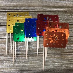 Cupcake Topper Fiesta Papel Picado