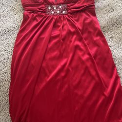 Red Dress Strapless With beading- Valentine's Day 