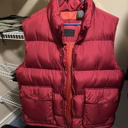 St. John’s Bay Vintage Puffer Vest Men’s Size Xl Red Sleeveless Full Zip Pockets