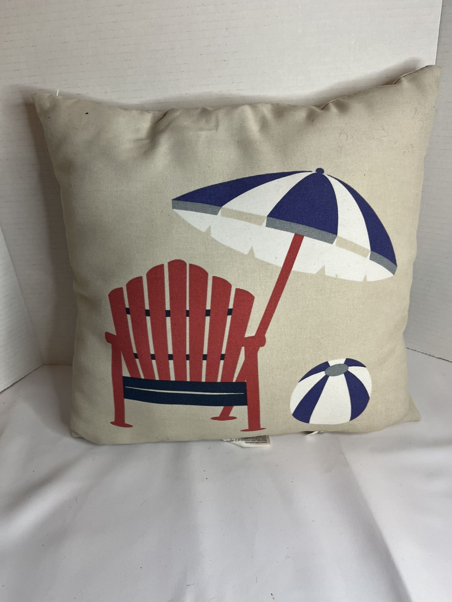Hampton Bay 16"Square Pool Side Theme Outdoor Throw Pillow 100% Polyester