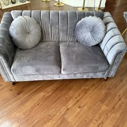 60” Comfy Loveseat Sofa 2 Pillows