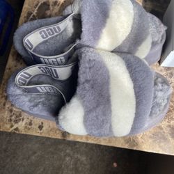 Ugg Grey And White Slippers 