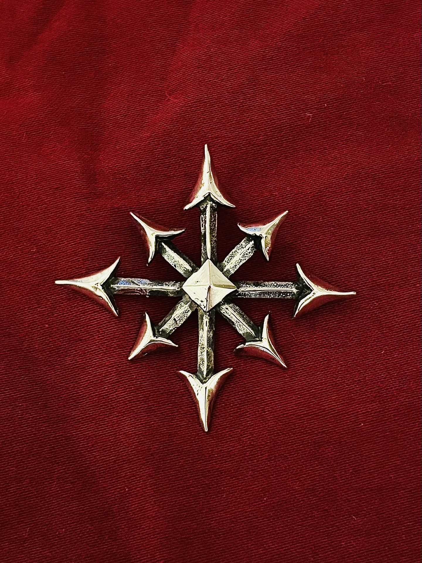 Sterling Silver Chaos Star Pendant 925 Silver Symbol Jewelry New