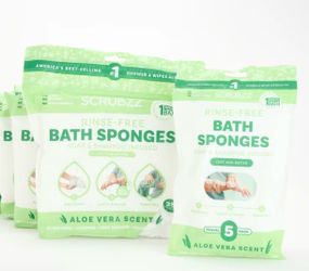 SCRUBZZ Rinse Free 80pc Bath Single Use Shower Sponges