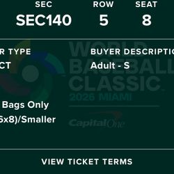 WBC FINAL ticket
