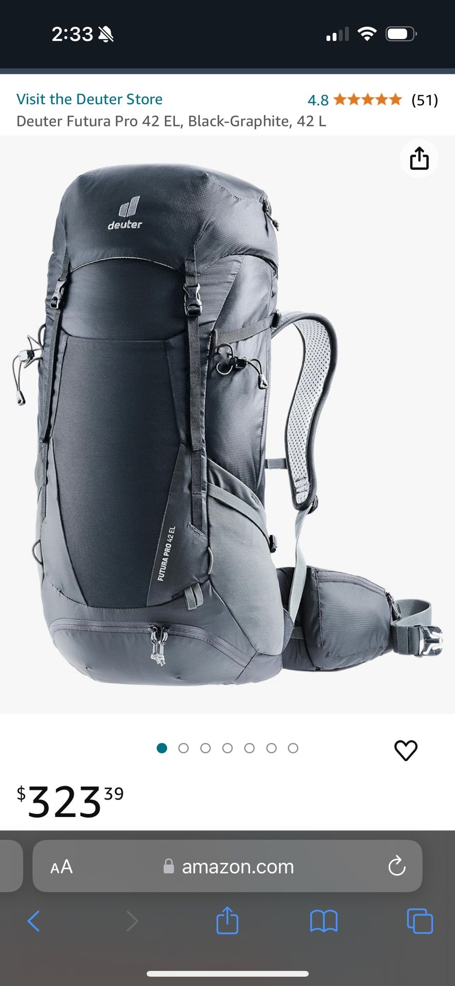Deuter Futura Pro 42 Backpacking/hiking Backpack