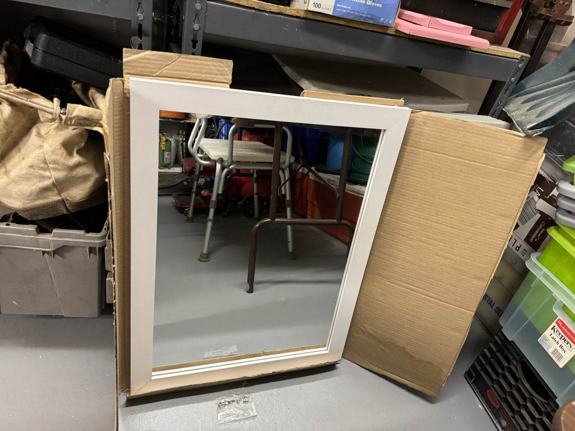 White Wooden Mirror