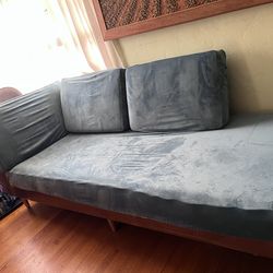 Brown leather couch/ lounge chair