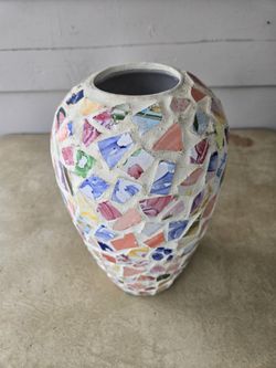 MOSAIC VASE (WORLD BAZAARS, INC) 13" TALL X 8" 