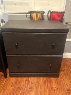 Dark Wood File Cabinet 30x21x30