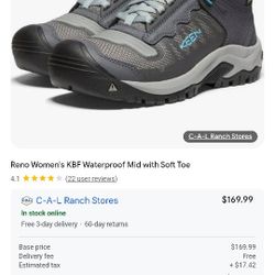 NEW IN BOX Reno Women's KBF Waterproof Mid with Soft Toe 9