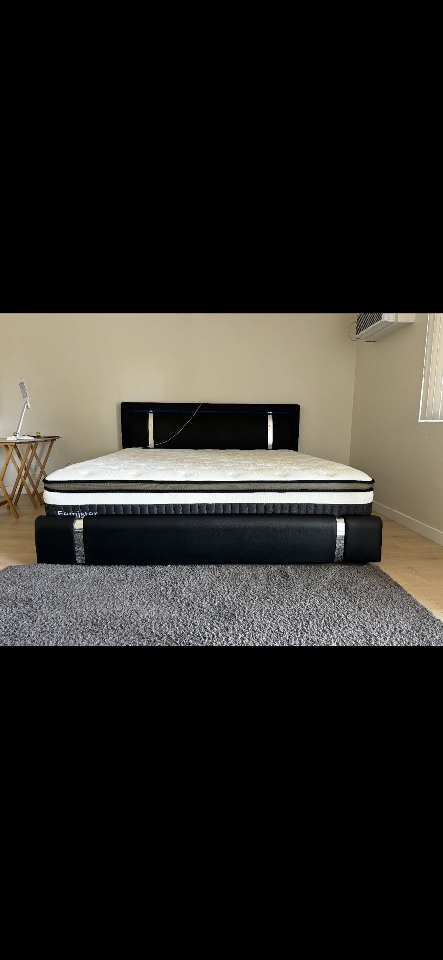 King Size Platform Bed + Mattress