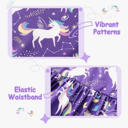 Unicorn Girls Dress, Soft Twirly Stretchy Casual Ruffle Daily Dress for Toddler/Little/Big Kid Girls Clothing