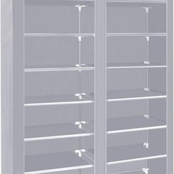 Shoe Rack Storage Organize, 28pairs Portable Double Row w/ Nonwoven Fabric Cover