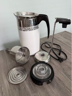 Vintage CorningWare Blue Cornflower 10-Cup Electric Percolator Coffee Pot – Tested Working + Video