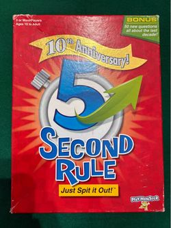 5 Second Rule 10th Anniversary Board Game