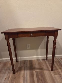 Vintage Solid Wood Writing Desk - 31.5" Mid Century Modern Desk with Drawer, Small Wooden Computer Desks for Home Office