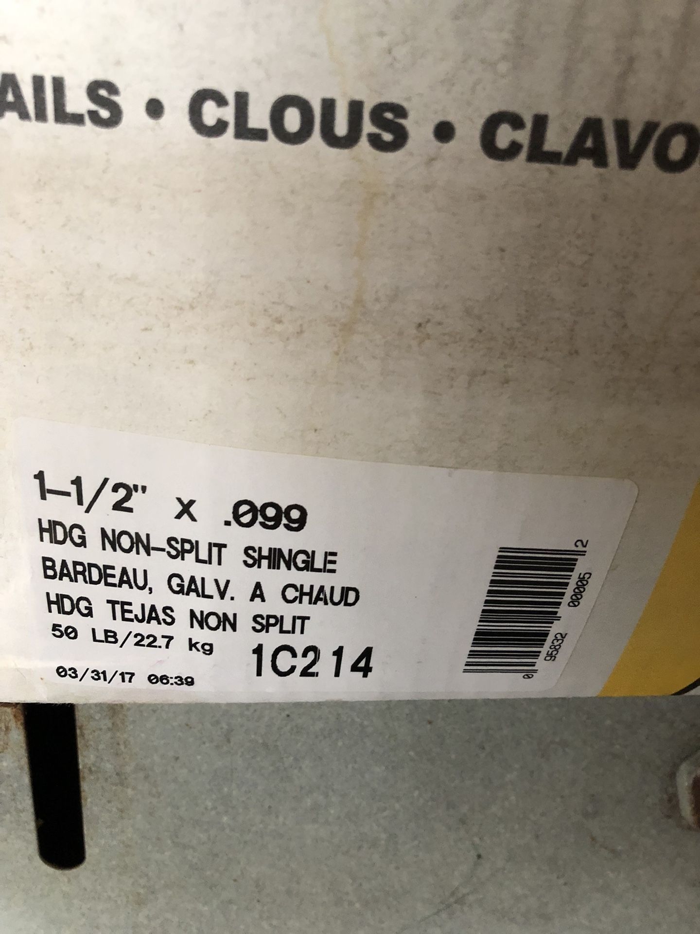 NAILS 1-1/2”x.099 NON SPLIT SHINGLE NAILS