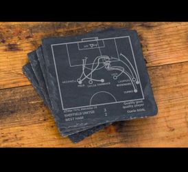 Sheffield United Greatest Plays Slate Coasters (Set Of 4) NEW