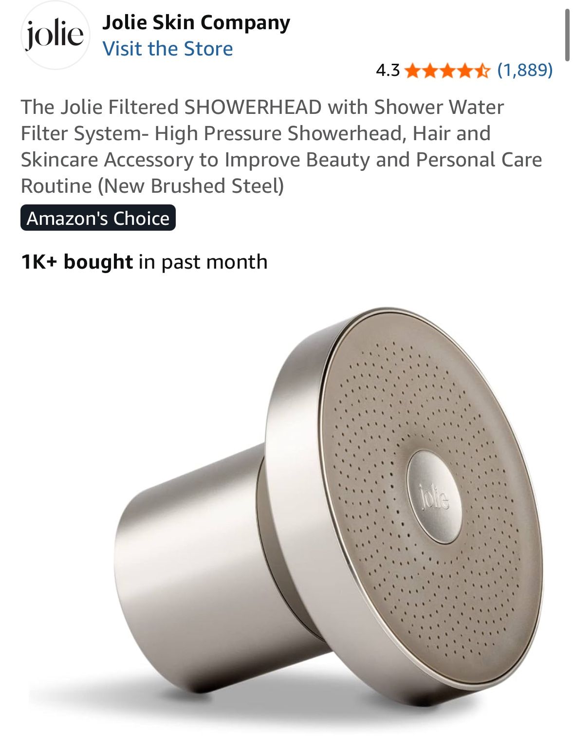 BIG DEAL!The Jolie Filtered SHOWERHEAD with Shower Water Filter System