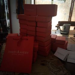 Hundreds of james avery boxes and bags