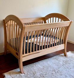 Green Cradle Solid Hard Maple Wood Non-Toxic Crib – Made in USA