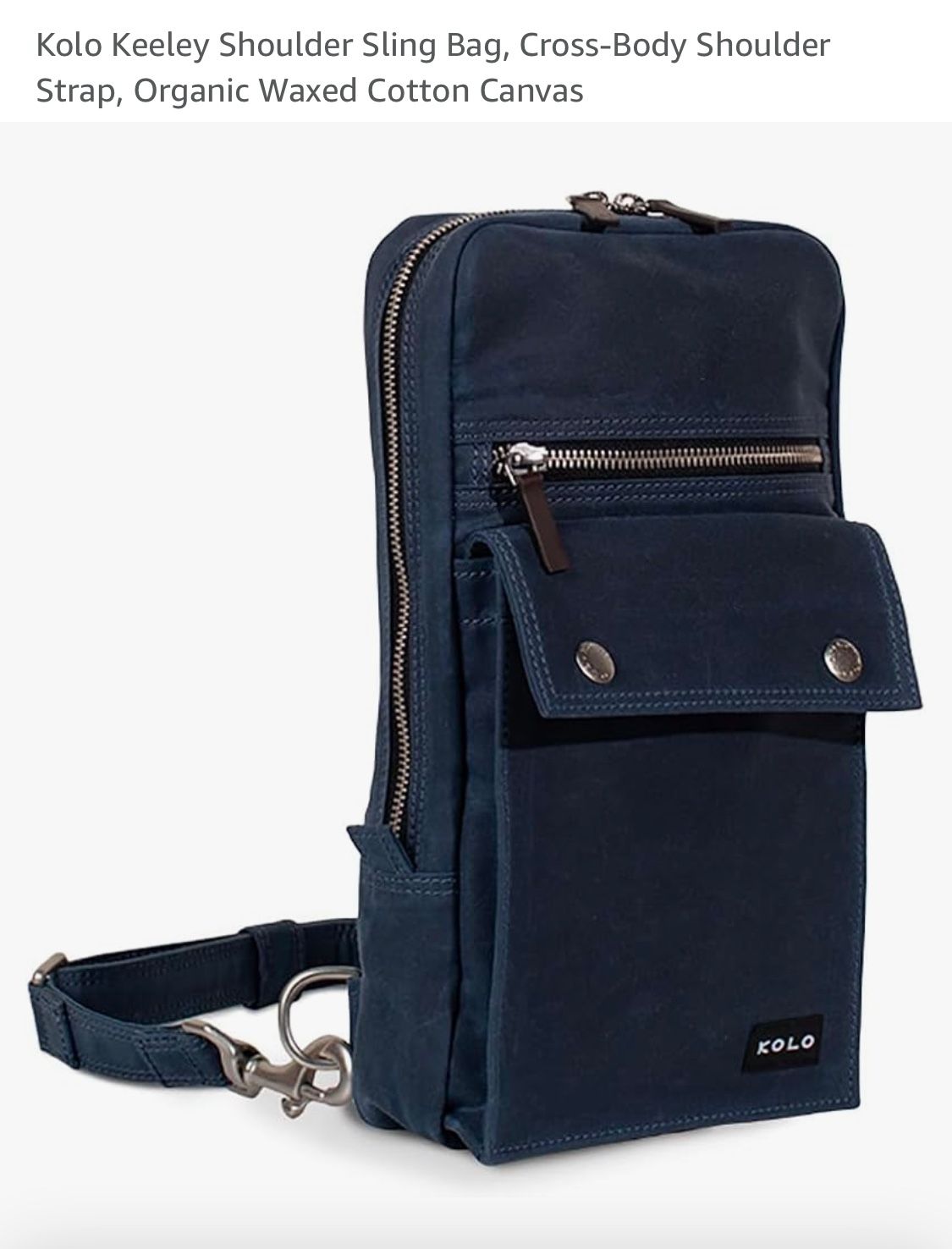 Kolo Keeley Shoulder Sling Bag Cross-Body Shoulder Strap Organic Waxed Cotton Canvas New