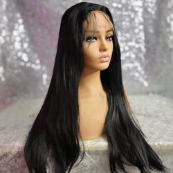 Lace Front Synthetic Hair Wig Black 30" New