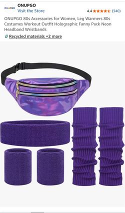80s Costume Accessories Set Purple