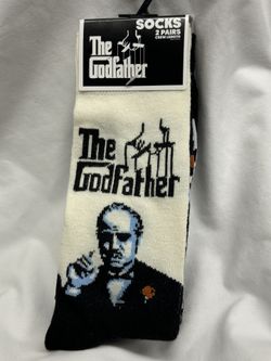 The Godfather Movie Graphics Socks Set Of 2 Crew Length Don Vito Corleone New