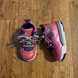 Air Jordan Retro 4 Pink Foil Sneakers, Size: 6C