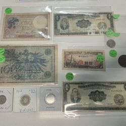 Vintage Coins & Currency From U.S & World Countries. 