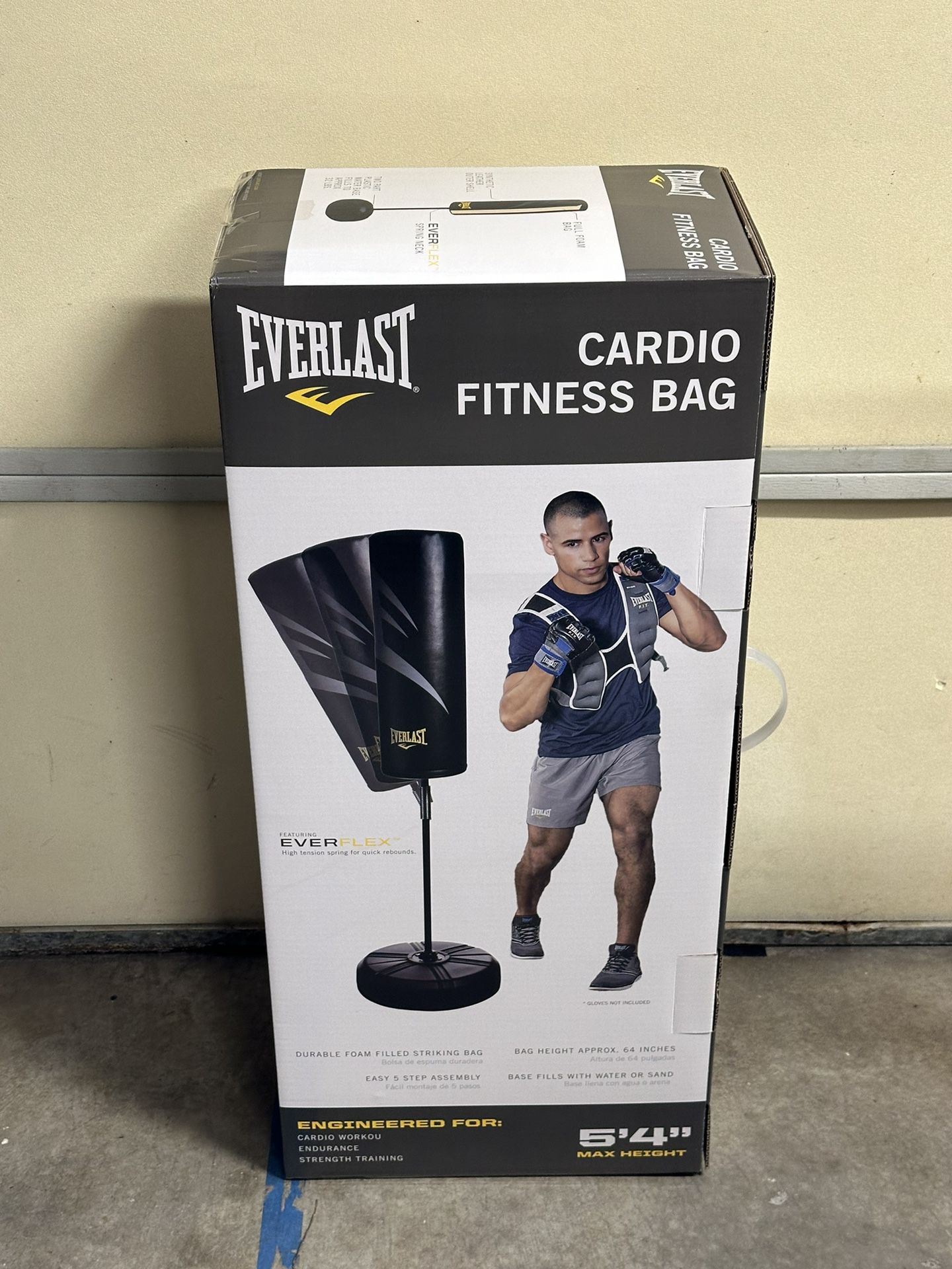 Brand New Everlast Cardio Fitness Training Bag Black Punching Exercise