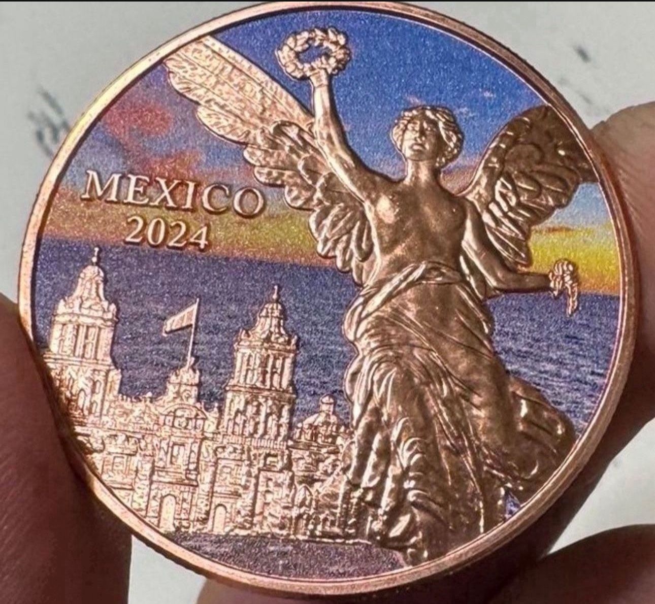 1 OZ.  2024 Colorized Copper LIBERTAD