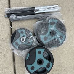 US Weight 54 LB Perfect Barbell Weight Set For Home Gym With 55” Padded Bar