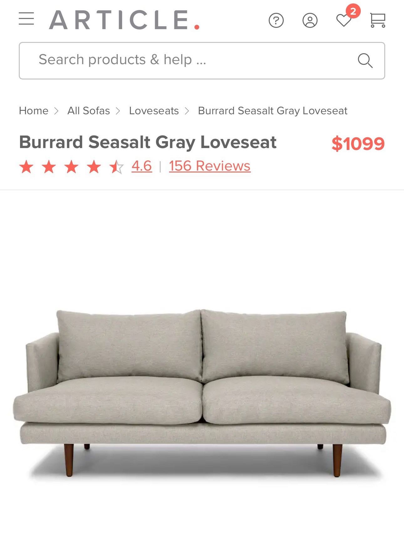 Article Furniture Loveseat Sofa Couch (2)