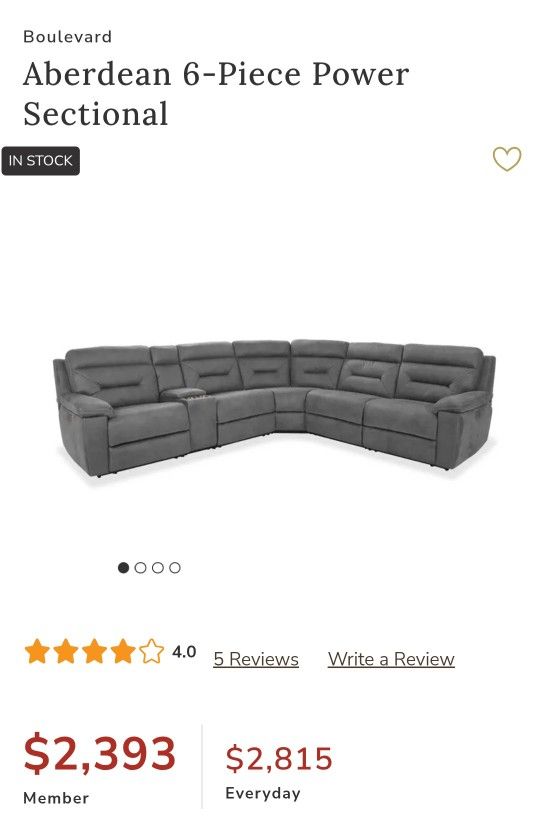 Aberdean 6 Piece Power Sectional