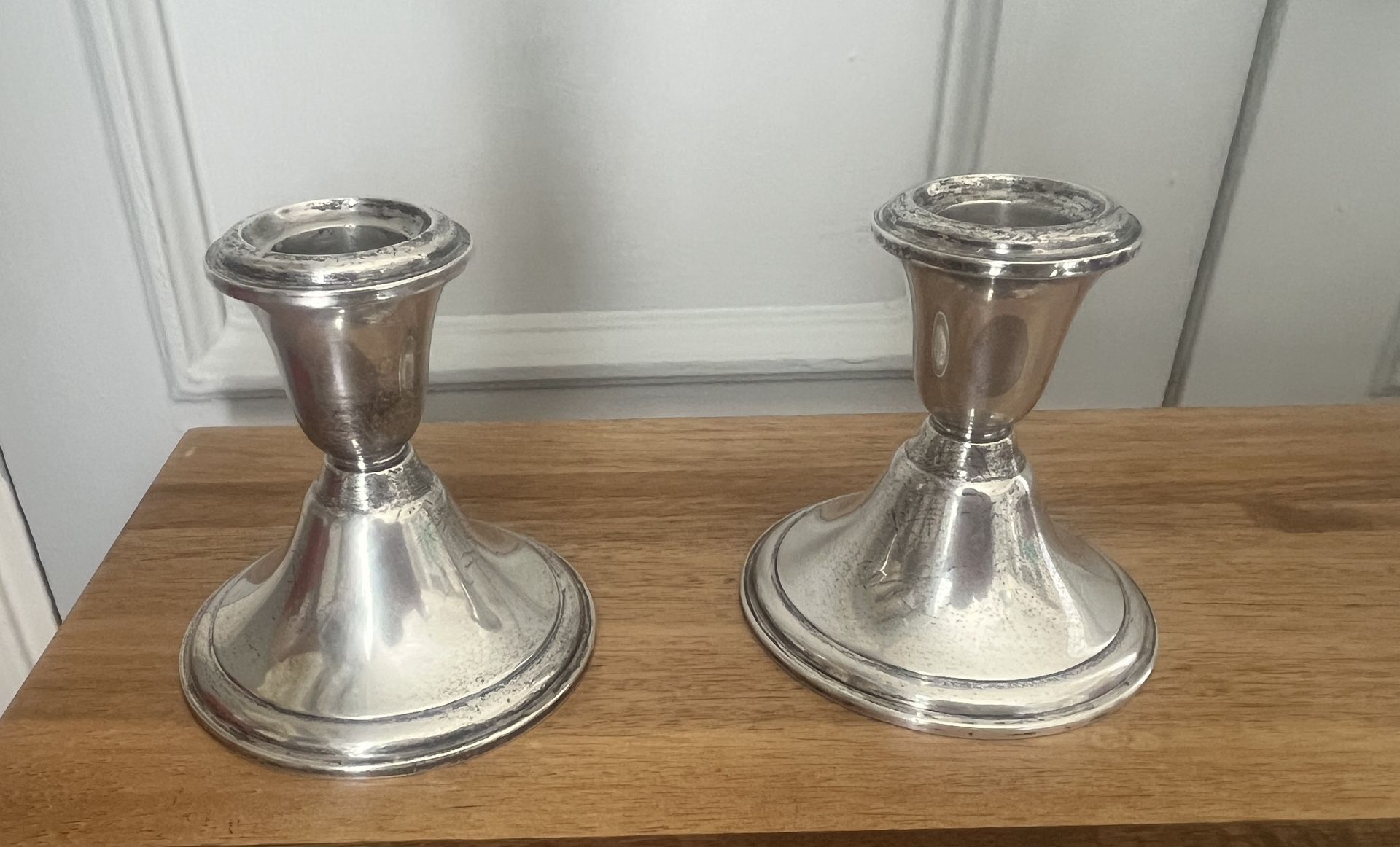Newport Sterling Silver Candle Holders 3.75”